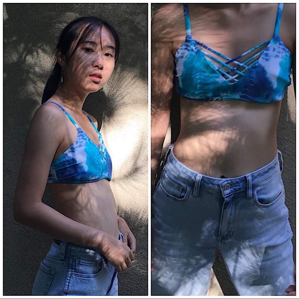 HOLLISTER | TIE DYE BOHO CROSS FRONT FESTIVAL BIKINI TOP